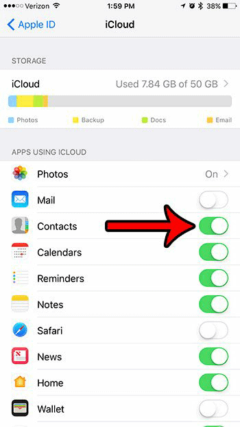disable iCloud account from iphone 4